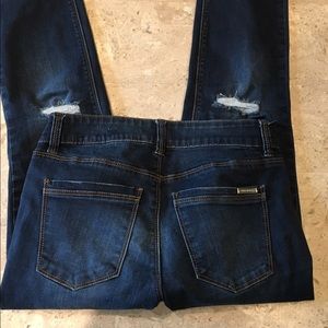 WHBM dark rinse skinny jeans