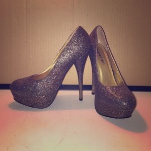 Madden Girl size 9 bronze sparkly heels