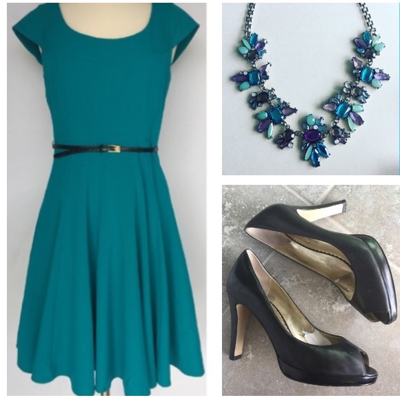 Calvin Klein Dresses & Skirts - Calvin Klein blue fit and flare pleated dress