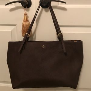 Tory Burch York Buckle Tote Chocolate Brown