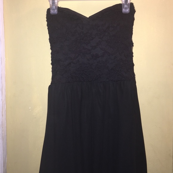 DEB X-SMALL Black Lace High/Low Summer Dress