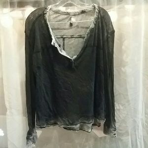 We the Free distressed long sleeved shirt