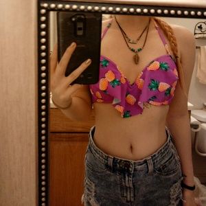 Joe boxer push up bikini top pineapple pattern