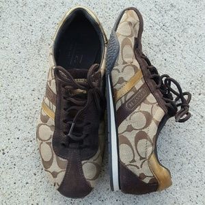 Brown coach tennis shoes