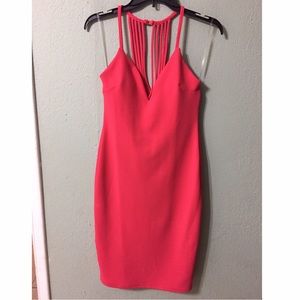 Coral body con dress