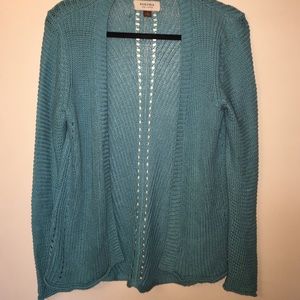 Aqua button less cardigan