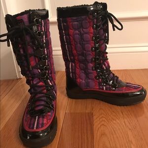 Coach plaid winter boot
