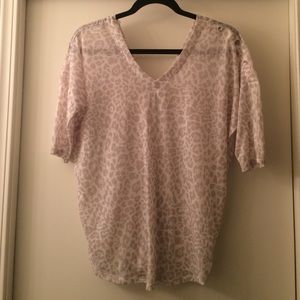 Gray Cheetah Print Cotton Blouse