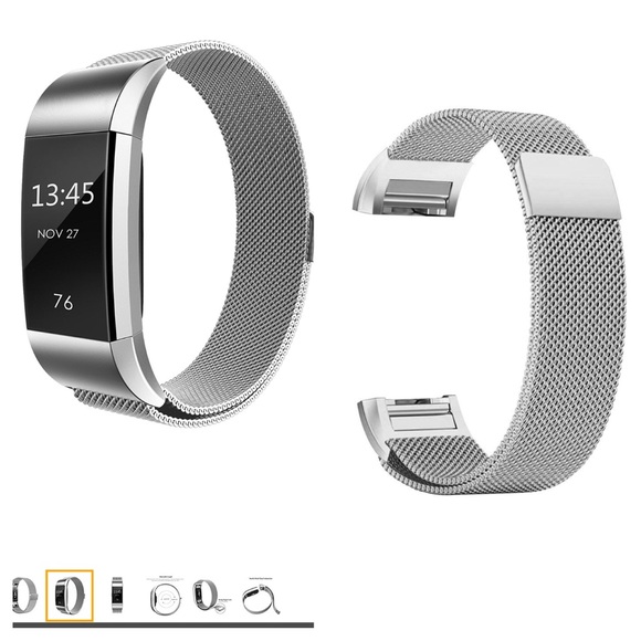 Fitbit Charge 2 Silver Replacement Band