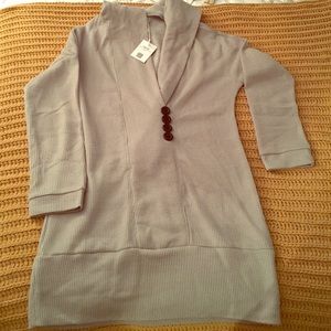 Long grey, hooded sweater