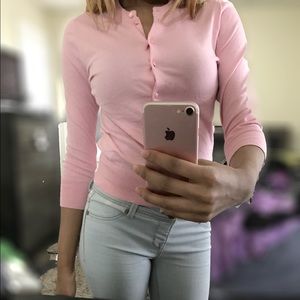 Pink j crew sweater size small
