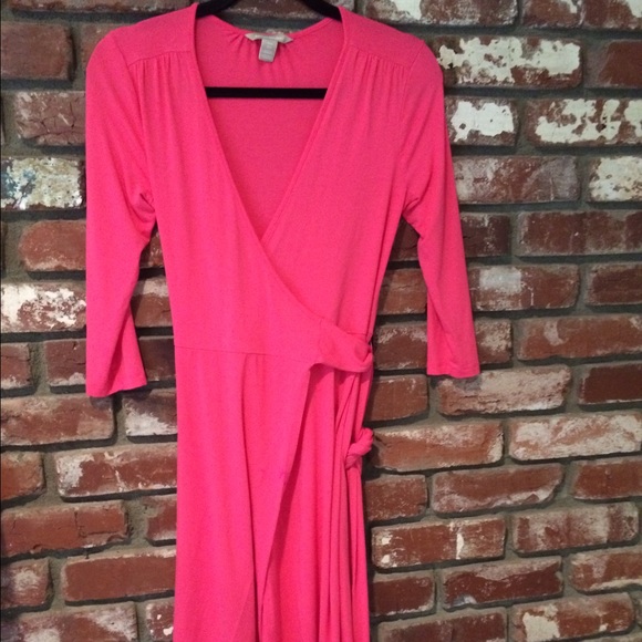 BR wrap jersey dress
