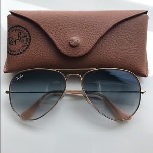 Ray-Ban Sunglasses (Gold frame/Blue lenses)