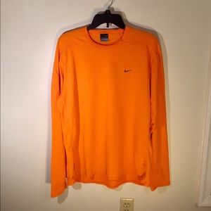 NIKE Orange Men's Large Waffle Weave Shirt EUC