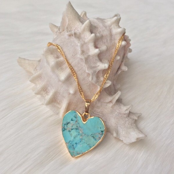 Turquoise Heart Pendant Necklace