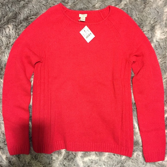 J. Crew Bright Rose Raglan Scoopneck Sweater - Picture 2 of 4