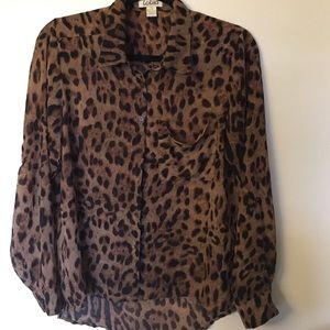 Cheetah print button up