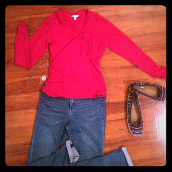 Cabi Wrap Long-Sleeve Shirt