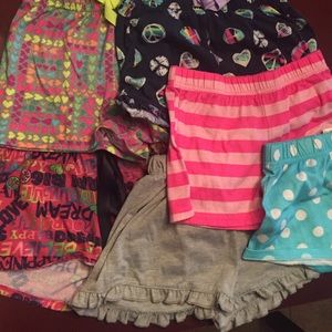 Lot of 6 girls pajama shorts. Size 7/8