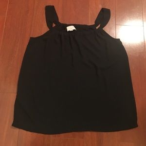 LOFT Black Chiffon Tank