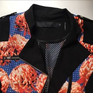 LAMB Floral Print Moto Vest