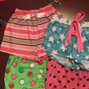 Lot of 4 girls pajama shorts size 10/12