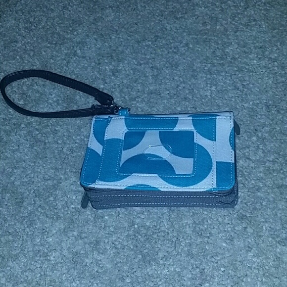 Thirty-One everyday wristlet in teal mod dot - Picture 1 of 4