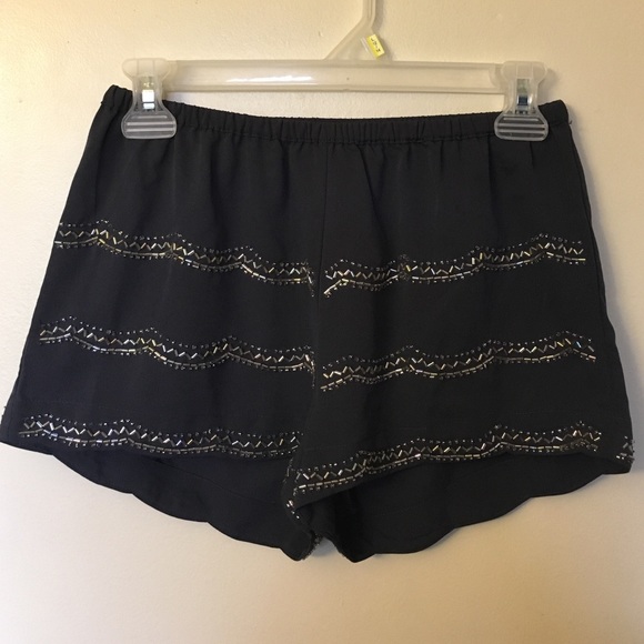 Grayish blue sequined shorts