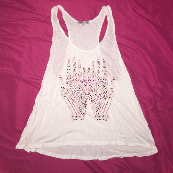 Charlotte Russe White Loose Tank Size SMALL