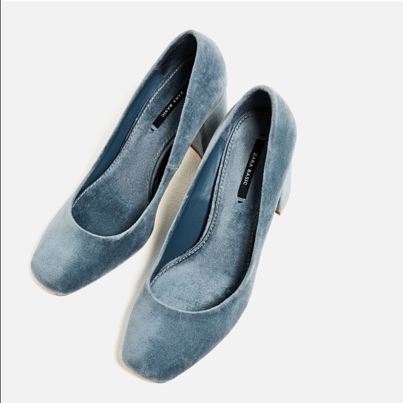 ZARA Velvet High Heel Shoes
