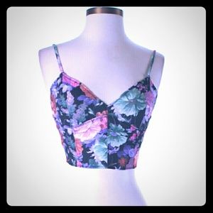 #3 NWT LF Paper Heart Floral Tank Crop Top
