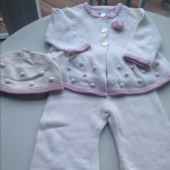 Adorable Piper & Posie 3 piece knit outfit.
