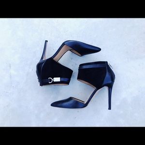 Coach Heiress Leather and Suede Black Pumps