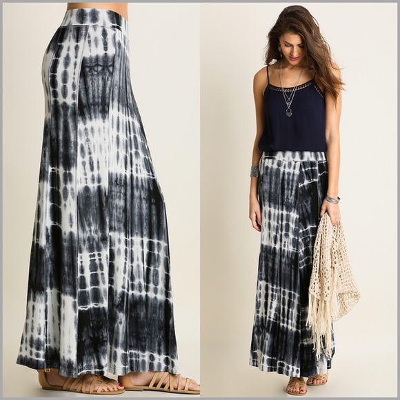 Dresses & Skirts - 🔹Last One🔹 Gray Tie Dye Print Maxi Skirt