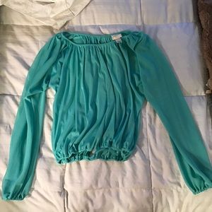 Turquoise sheer top
