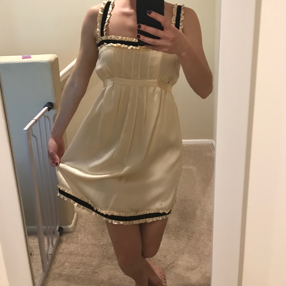 Vintage silk and velvet detail dress