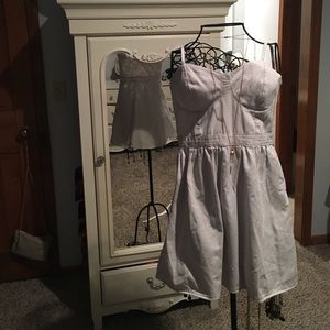 Gray and White stripped sundress