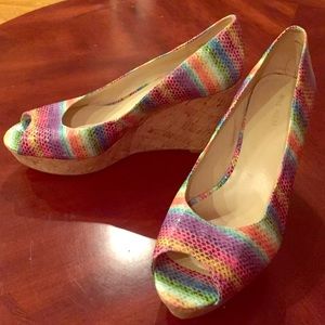 Nine West Rainbow 🌈 wedge heels