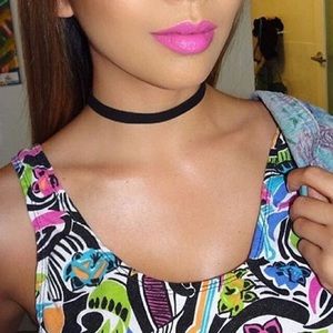 Black Faux Suede Choker Necklace