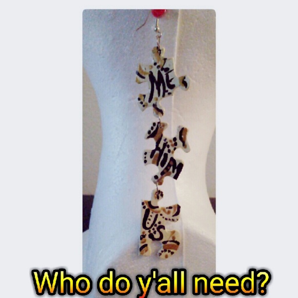 Me, Him and Us puzzle earrings