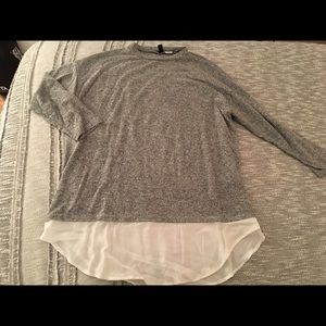 BDG gray layered-look tunic sweater
