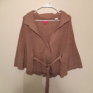 Light brown cape sleeve sweater