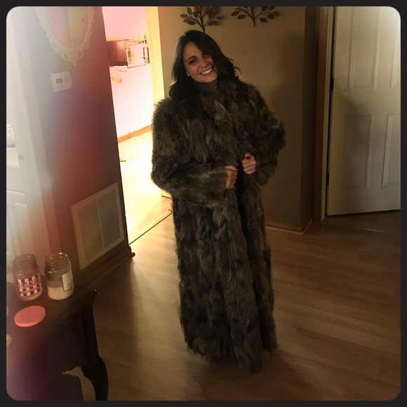 Vintage authentic Raccoon fur coat