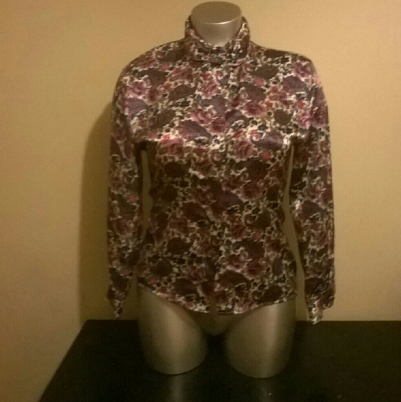 Tops - Leslie Fay Flower Printed Multicolored Blouse