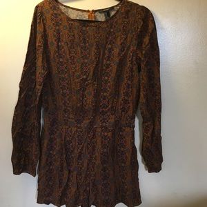 Burnt orange printed romper