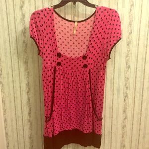 Pink Polkadot Top