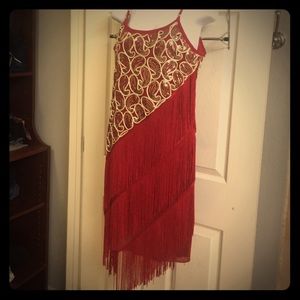 FLAPPER DRESS - red and gold !