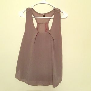 Sleeveless olive green blouse