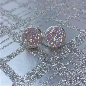 Mauve Druzy Earrings
