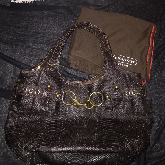Coach Embossed Python leather bag